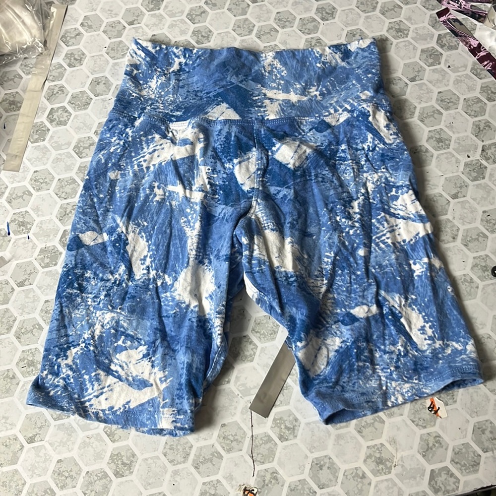 Secret Treasures Small Blue White High Rise Biker Shorts